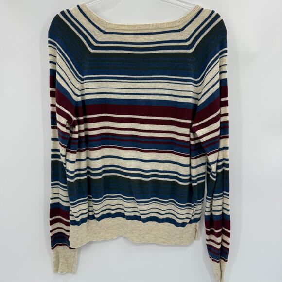 ARIAT Womens Stars Stripes Knit Sweater Top Size L Lightweight Wide Neck Layer - Picture 2 of 8